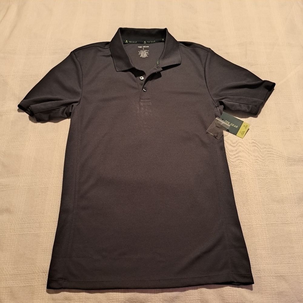 Tek Gear men's small slim fit gray golf polo, New